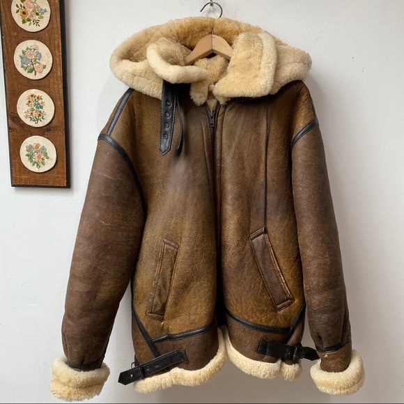 Vintage Other - Vintage Genuine Shearling B-3 Bomber Coat